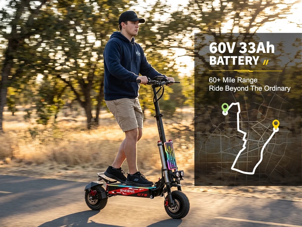 ONECNA NEW GT8PRO Adult Electr - огляд і ціна 60V 5600W Dual Motor Electric Scooter